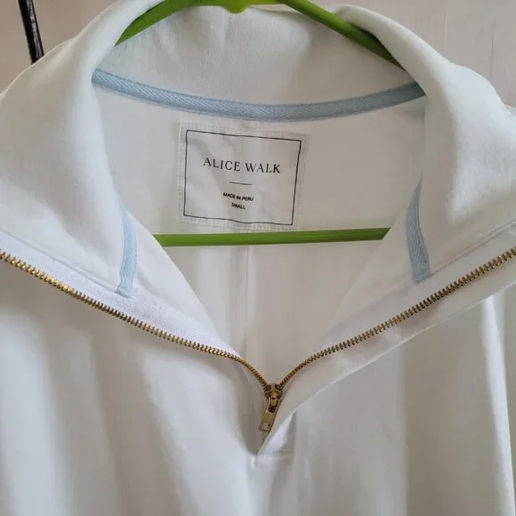 Alice Walk - The Zip-Up Sweatshirt in White - Picture 6 of 10